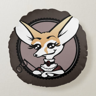 CUTE CARTOON STYLE FENNEC FOX ROUND THROW PILLOW