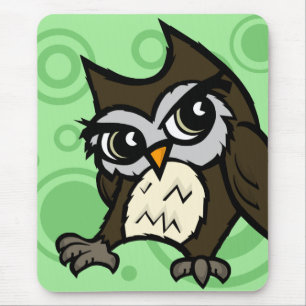 CUTE CARTOON STYLE OWL VERTICAL MOUSE PAD