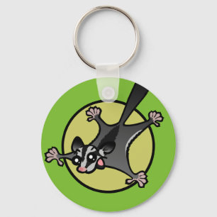 CUTE CARTOON SUGAR GLIDER ROUND KEY CHAIN
