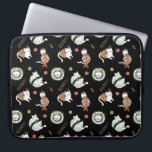 Cute Cartoon Sushi Roll Cats Pattern Laptop Sleeve<br><div class="desc">Featuring adorable pattern of cute sushi cats! Add your name for a personalized touch. Add your custom wording to this design by using the "Edit this design template" boxes on the right hand side of the item, or click the blue "Customize it" button to arrange the text, change the fonts...</div>
