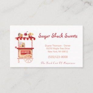 Cute Cartoon Sweets Ice Cream Food Truck Business  Business Card