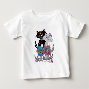 Cute Cartoon t-shirt The Cat Family
