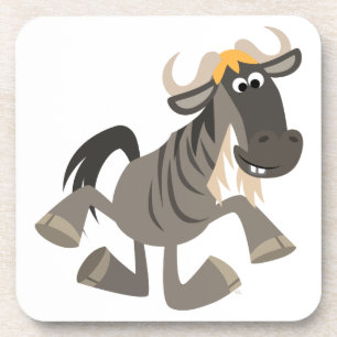 Cute Cartoon Tap Dancing Wildebeest Cork Coasters