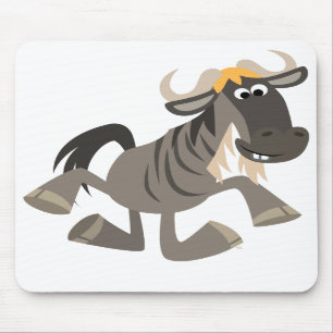 Cute Cartoon Tap Dancing Wildebeest Mousepad