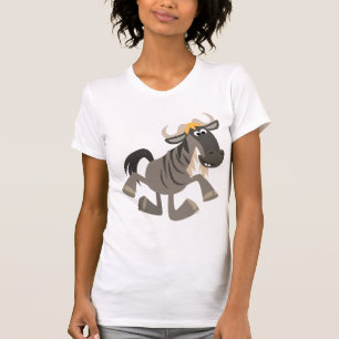 Cute Cartoon Tap Dancing Wildebeest Women T-Shirt