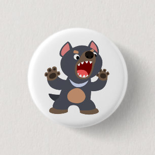 Cute Cartoon Tasmanian Devil Button Badge
