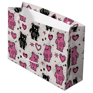 Cute Cartoon Teddy Bear Pattern Large Gift Bag