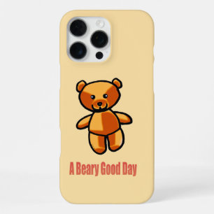Cute Cartoon Teddy Bear Pun Illustration iPhone 16 Pro Max Case
