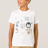 Cute cartoon teddy bear toddler and rabbit bunny