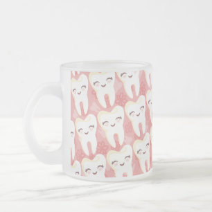 Cute Cartoon Teeth Pattern - Pink Gift Mug