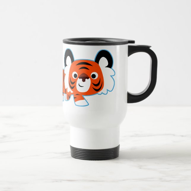 Cute Cartoon Tiger on The Prowl Commuter Mug (Right)
