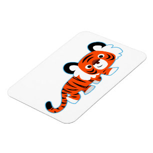 Cute Cartoon Tiger on The Prowl Flexible Magnet