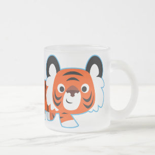 Cute Cartoon Tiger on The Prowl  Frosted Mug
