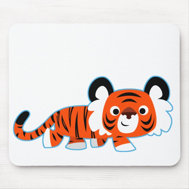 Cute Cartoon Tiger on The Prowl Mousepad (Front)