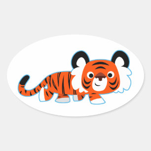 Cute Cartoon Tiger on The Prowl Sticker