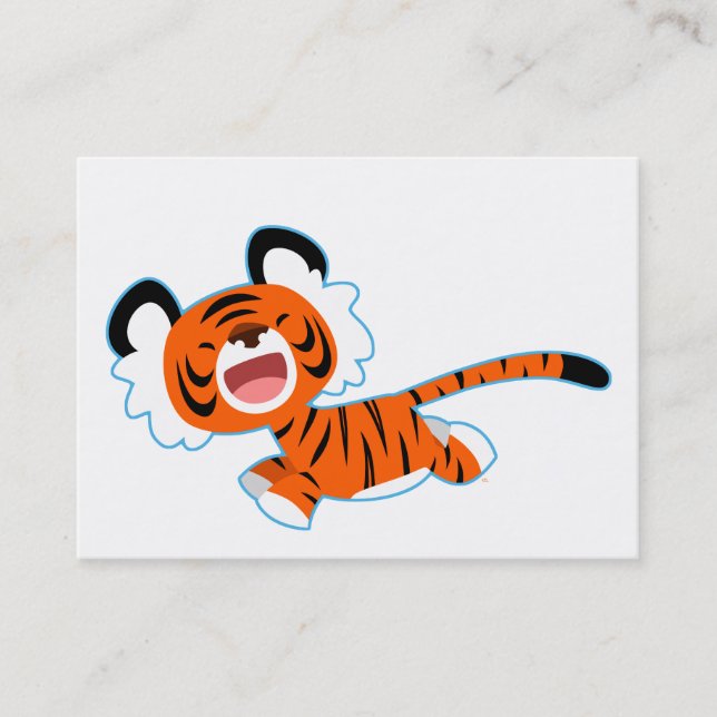 Cute Cartoon Tiger On The Run ACEO/Business Card (Front)