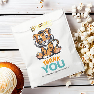 Cute Cartoon Tiger with Bubbles and Animal Print Favour Bags