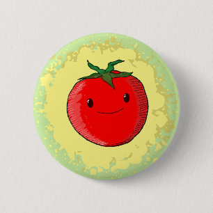 Cute Cartoon Tomato 6 Cm Round Badge