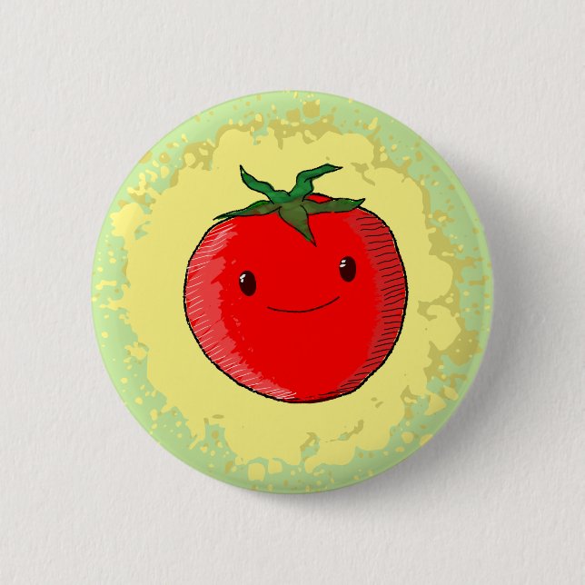 Cute Cartoon Tomato 6 Cm Round Badge (Front)