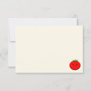 Cute Cartoon Tomato Blank Cream Off White Card