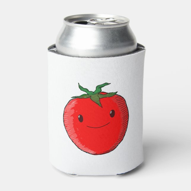 Cute Cartoon Tomato Can Cooler (Can Front)