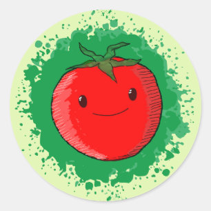 Cute Cartoon Tomato Classic Round Sticker