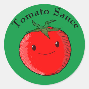 Cute Cartoon Tomato Classic Round Sticker