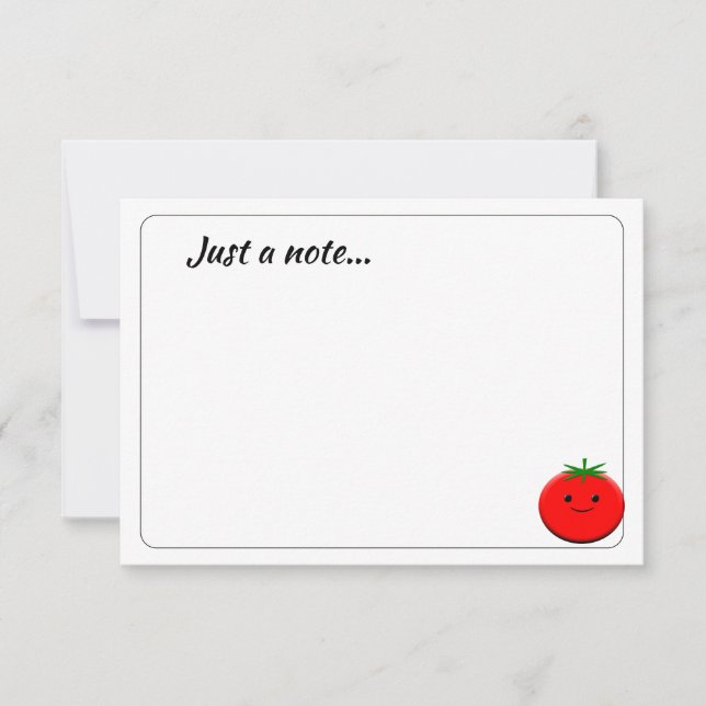 Cute Cartoon Tomato Custom Just a Note Card (Front)