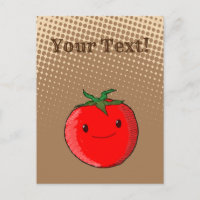 Cute Cartoon Tomato Drawing With Sepia Gradient 