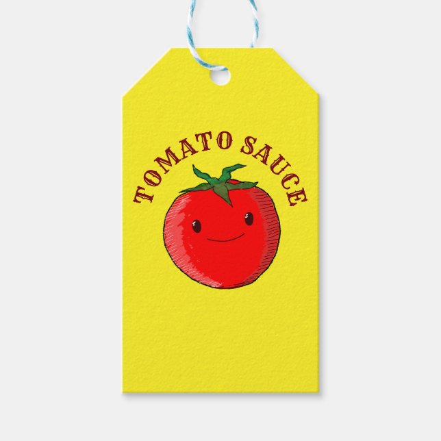 Cute Cartoon Tomato Gift Tags (Front)
