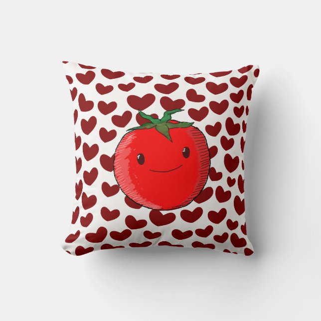 Cute Cartoon Tomato Lover Cushion (Front)