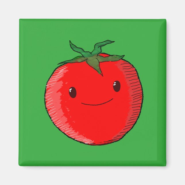 Cute Cartoon Tomato Magnet (Front)