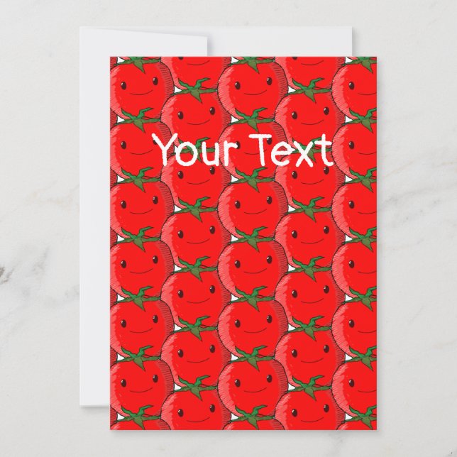 Cute Cartoon Tomato Pattern Custom Invitation (Front)