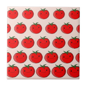 Cute Cartoon Tomato Pattern Decorative Individual Tile