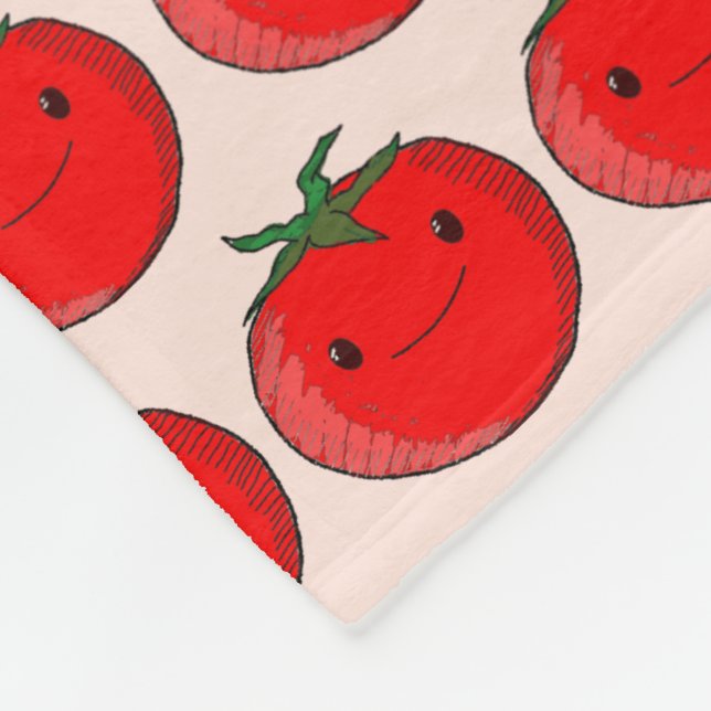 Cute Cartoon Tomato Pattern Fleece Blanket (Corner)