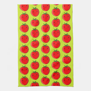 Cute Cartoon Tomato Pattern Tea Towel