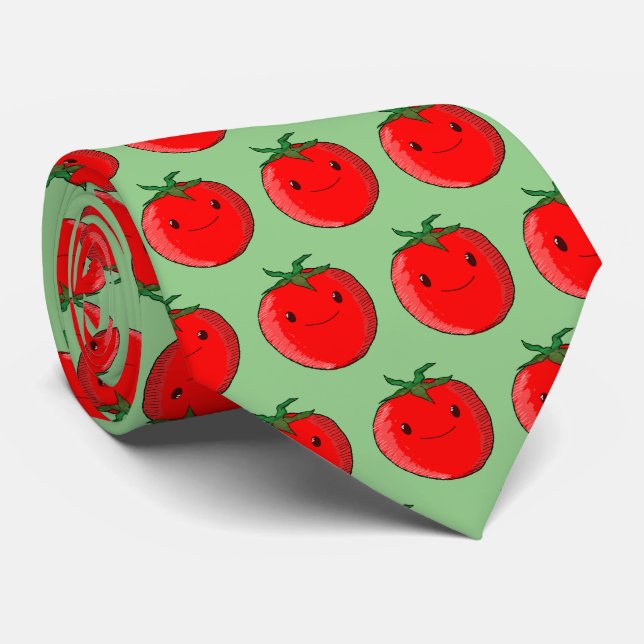 Cute Cartoon Tomato Tie (Rolled)