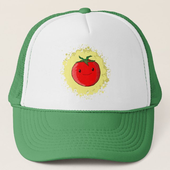 Cute Cartoon Tomato Trucker Hat (Front)