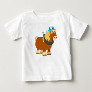 Cute Cartoon Trait Breton Horse Baby T-Shirt