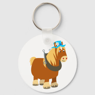 Cute Cartoon Trait Breton Horse Keychain