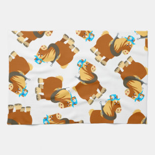 Cute Cartoon Trait Breton Horse Kitchen Towel