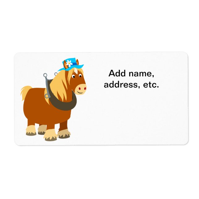 Cute Cartoon Trait Breton Horse Shipping Label (Front)
