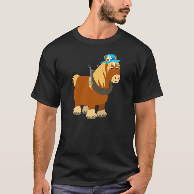 Cute Cartoon Trait Breton Horse T-Shirt (Front)