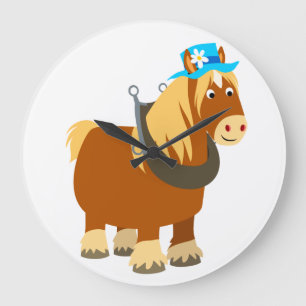 Cute Cartoon Trait Breton Horse Wall Clock