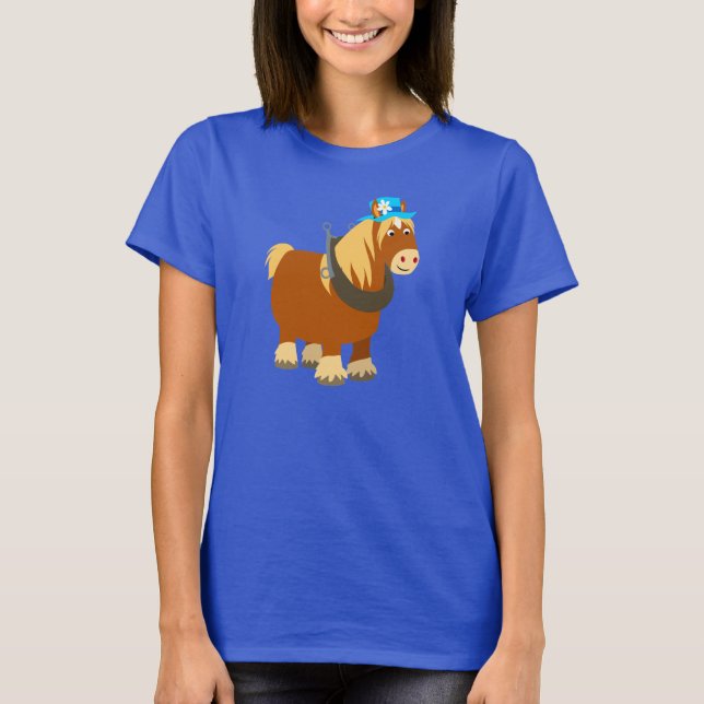 Cute Cartoon Trait Breton Horse Women T-Shirt (Front)