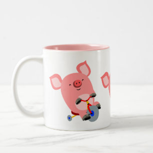 Cute Cartoon Tricycle Pig Mug