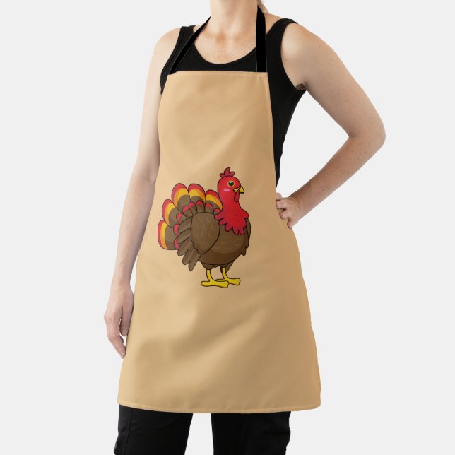 Cute Cartoon Turkey Apron (Insitu)