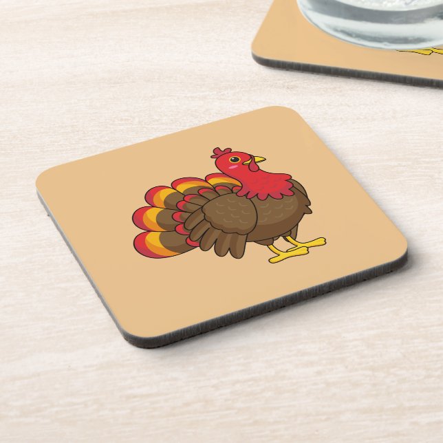 Cute Cartoon Turkey Coaster (Left Side)