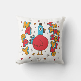 Cute Cartoon Turkey Fall Cushion