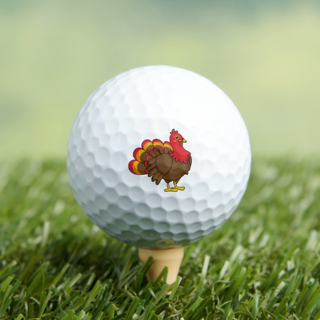 Cute Cartoon Turkey Golf Balls (Insitu Tee)